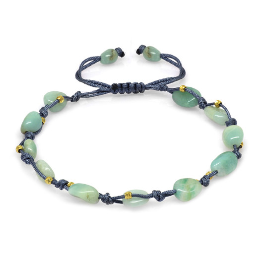 Natural Cut Dorika Detailed Amazonite Natural Stone Women Bracelet