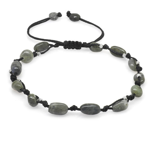 Natural Cut Labradorite Natural Stone Men Bracelet