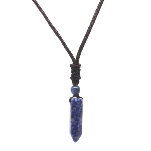 Obelisk Design Rope Chain Sodalite Natural Stone Men Necklace