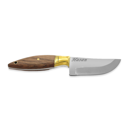 Camping Steel Knife With Walnut Handle With Personalized Name Engraving