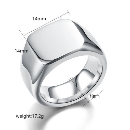 Silver Color Personalized Name Written Steel Men Ring 22 Size