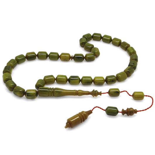 Dark Green Catalin Rosary Beads Capsule