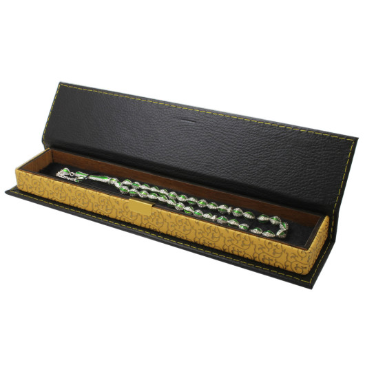 Black Leather And Wood Combined Stylish Rosary Box