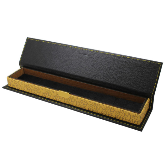 Black Leather And Wood Combined Stylish Rosary Box