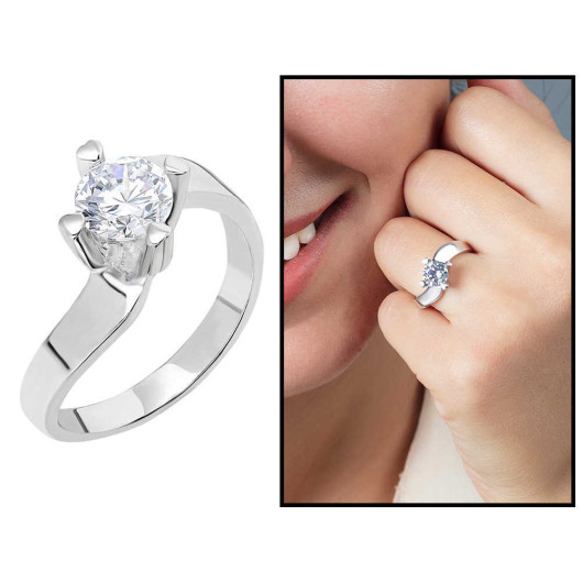 Starlight Diamond Diamond Mount Silver Women Solitaire Ring