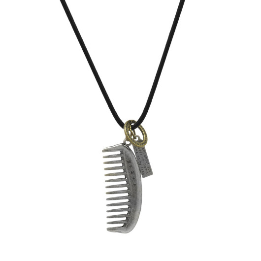 Comb Design Adjustable Rope Chain Brass Men Necklace