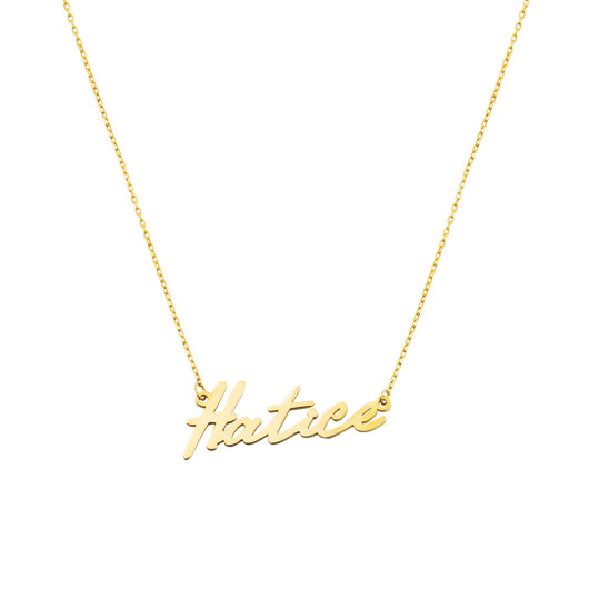 Personalized Name Written Gold Color Silver Women Necklace