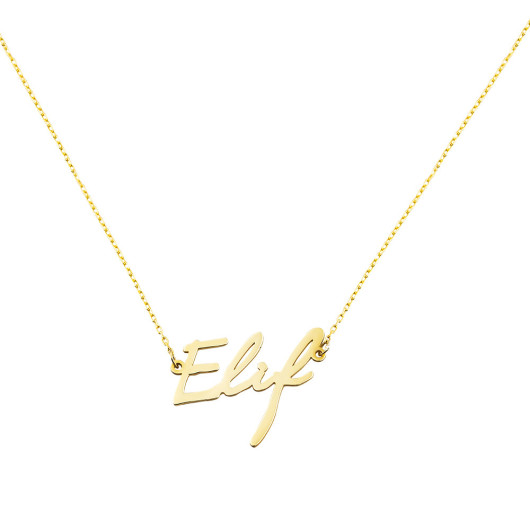 Personalized Name Written Gold Color Silver Women Necklace