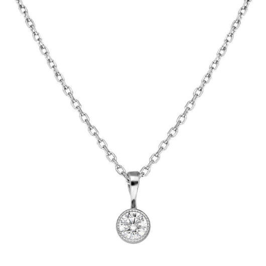 Elegant Design Zircon Single Stone Silver Women Necklace