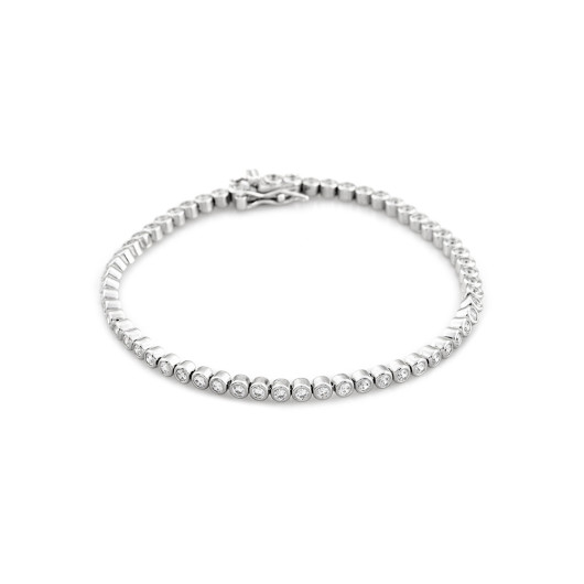 Zircon Stone Style Design Full Round Silver Women Bracelet