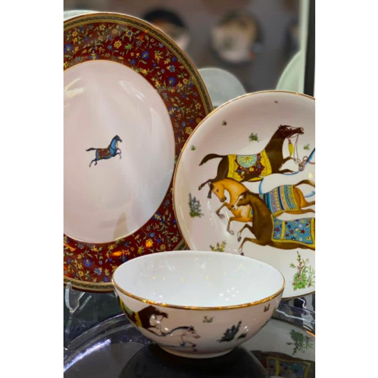 Horse Patterned Single Cake Plate