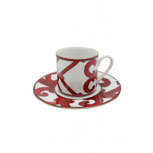 Balcon Pattern Red Single Cup Set