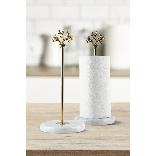 Decorative Gold Marble Paper Towel Holder