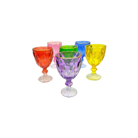 Diamond Colored Set Of 6 Coffee Glasses