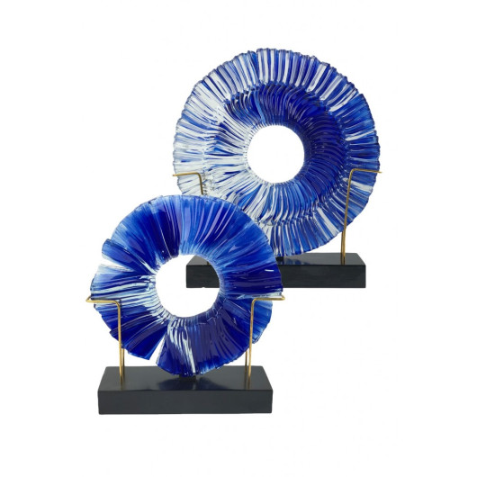 Fusion Glass Blue Disc Set