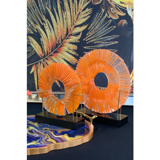 Fusion Glass Orange Disc Set