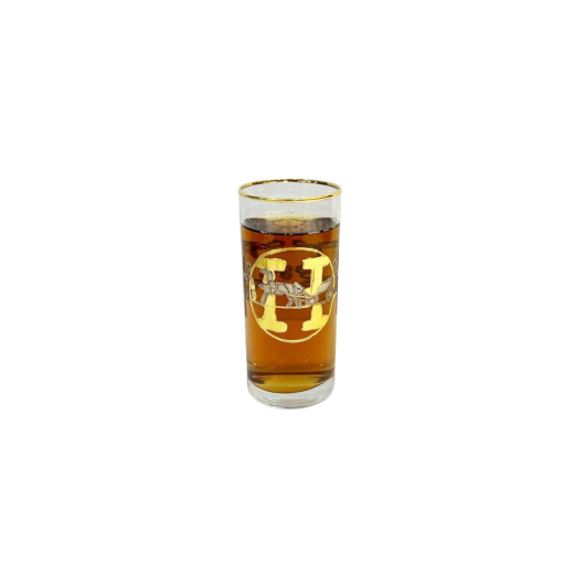 H Pattern Gold 6-Piece Soft Drink Glass