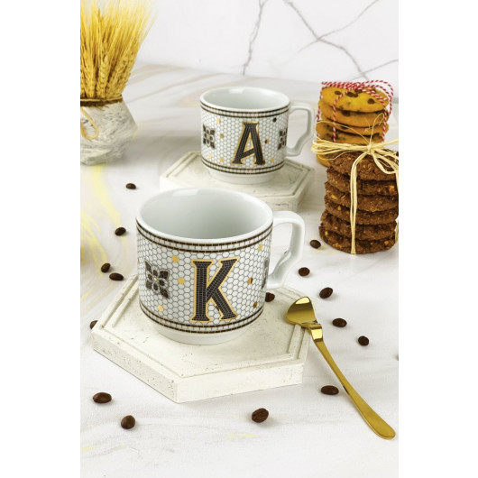 Hermony Monogram Porcelain Letter Mug - Letter K