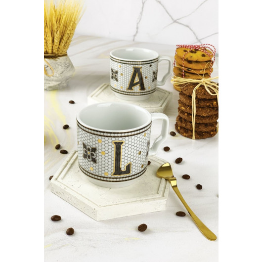 Hermony Monogram Porcelain Letter Mug - Letter L