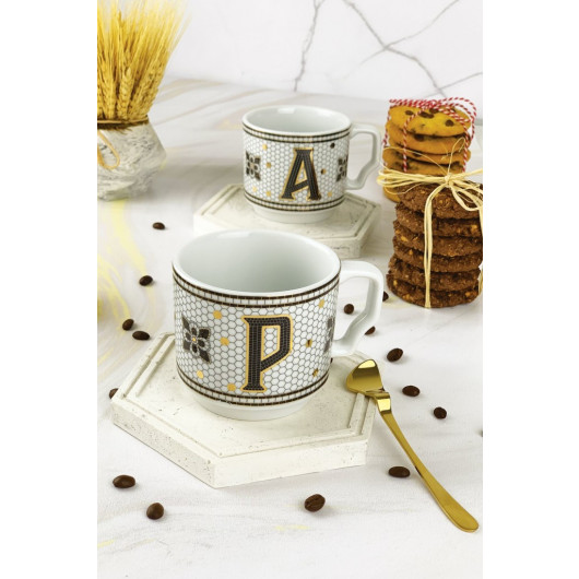 Hermony Monogram Porcelain Letter Mug - Letter P