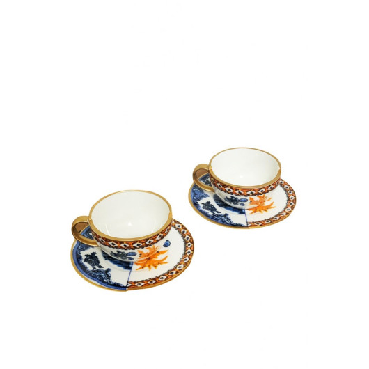 Two Patterned Nescafe Cups