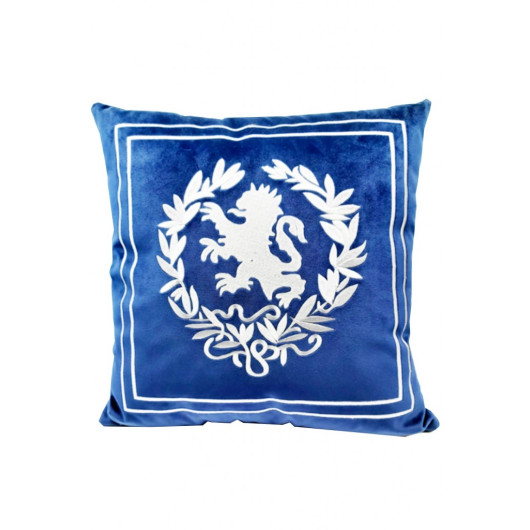 Navy Blue Lion Head Throw Pillow