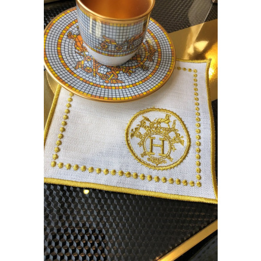 Mozaik Gold Cocktail Napkin Set Of 6