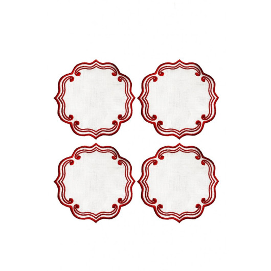 Pure Red Cocktail Napkin Set Of 4