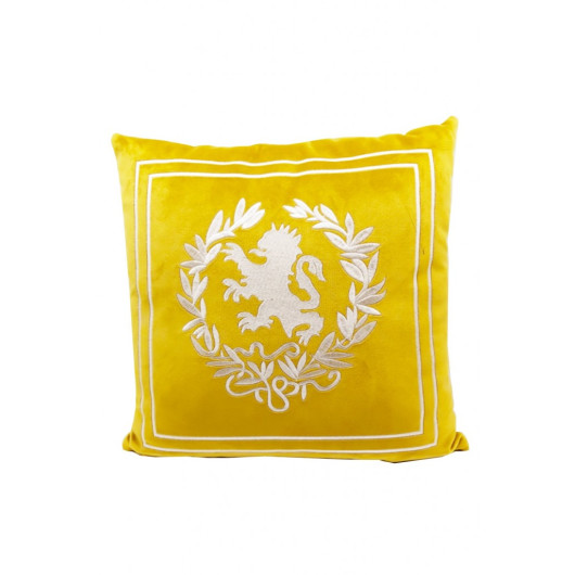 Yellow Lion Head Throw Pillow