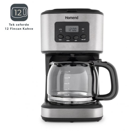 Filter Coffee Maker With Automatic Clock And Timer Xl (12 Cup) 5006 Homend Coffeebreak