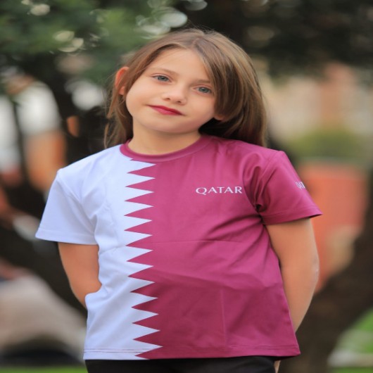 Qatar National Football Team T-Shirt For Boys, Free Gift Product From The Hudhud Shop