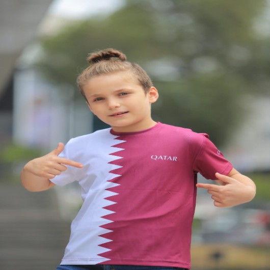 Qatar National Football Team T-Shirt For Boys, Free Gift Product From The Hudhud Shop