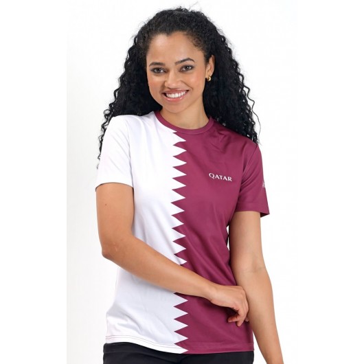Qatar National Football Team T-Shirt For Women ,  From The Hudhud Marketplace