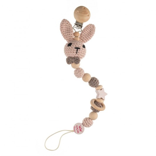 Cuddly Amigurumi Bunny Pacifier Chain-Pink
