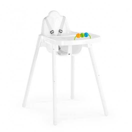 كرسي مرتفع لون أبيض مع ألعاب للاطفال من Wellgro
