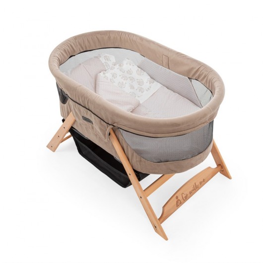 Wellgro Go With Me Exclusive Baby Cradle With Sleeping Set, Brown