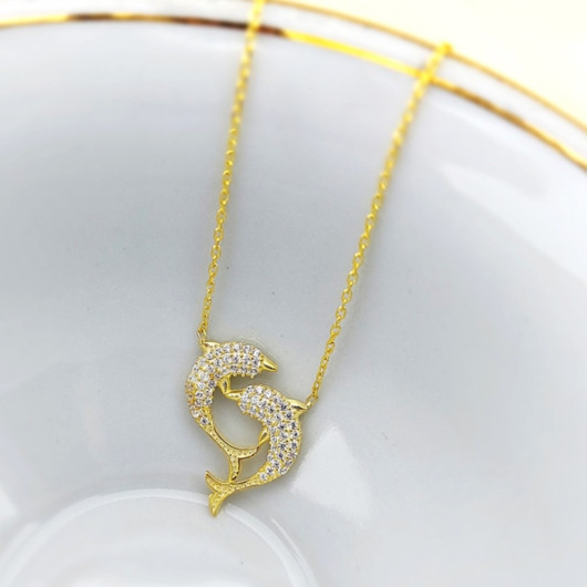 925 Sterling Silver Women's Dolphin Necklace