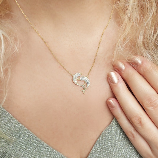 925 Sterling Silver Women's Dolphin Necklace