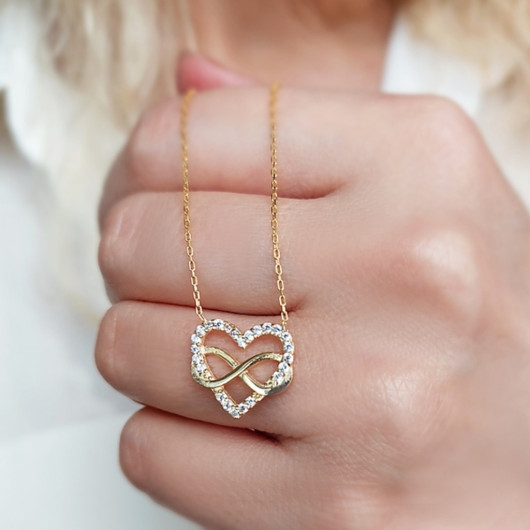 Women's 925 Sterling Silver Infinity Heart Necklace