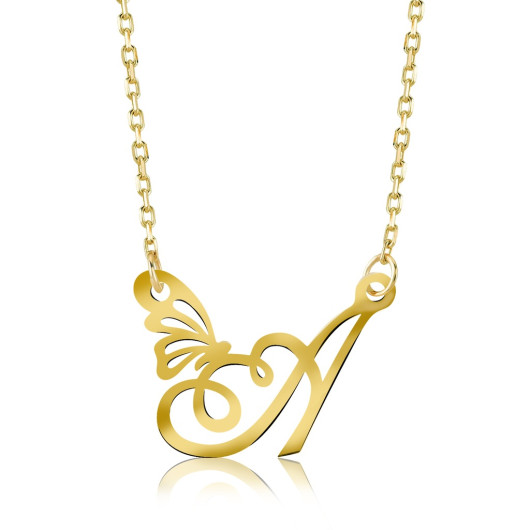 Vaoov 925 Sterling Silver Letter A Butterfly Gift Necklace For Women