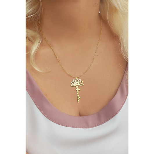 Vaoov 925 Sterling Silver Lotus Flower Women's Name Necklace