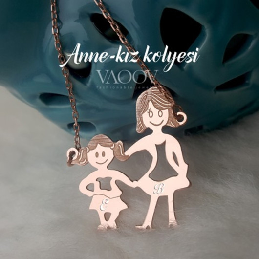 Vaoov Mother Daughter Silver Mother's Day Necklace