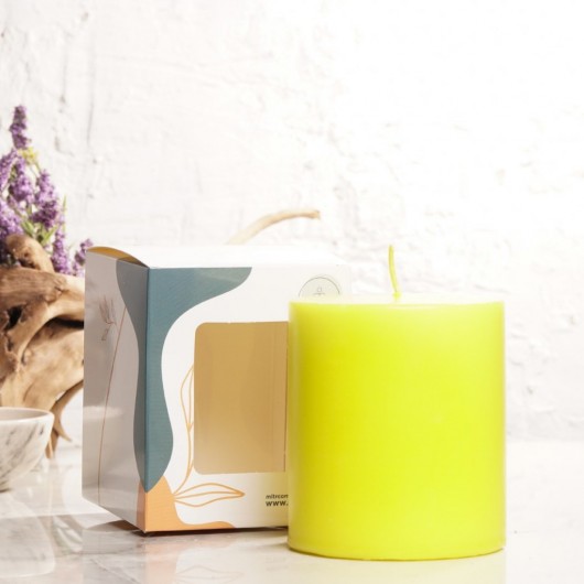 10X10 Cm Mitr Yellow Cylinder Candle