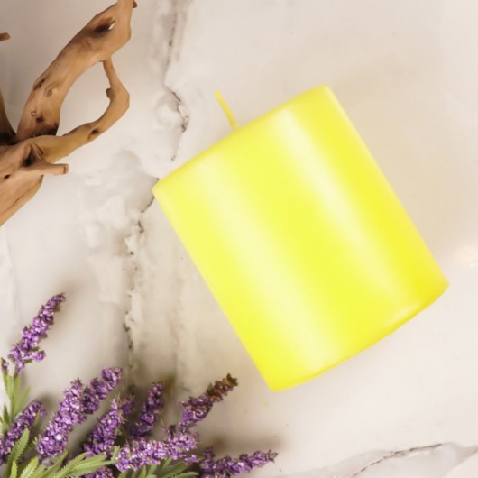 10X10 Cm Mitr Yellow Cylinder Candle