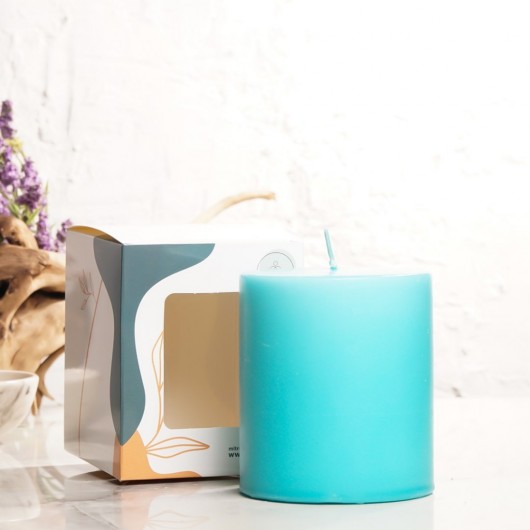 10X10 Cm Mitr Turquoise Cylinder Candle