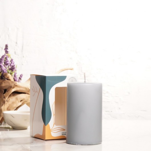 12X7 Cm Mitr Gray Cylinder Candle