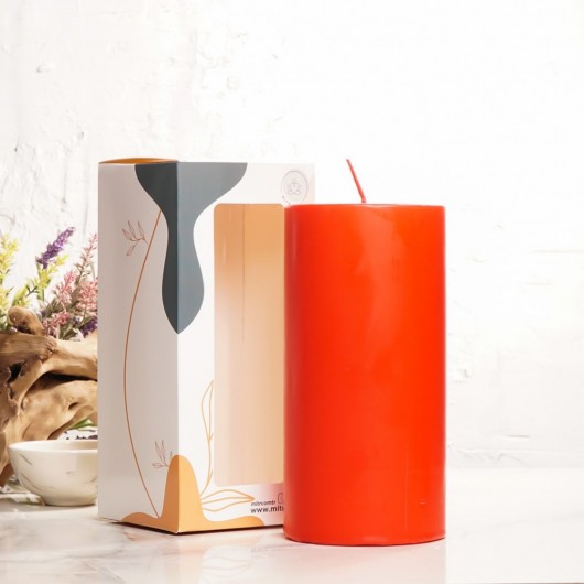 20X10 Cm Mitr Red Cylinder Candle