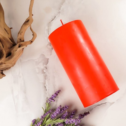 شمعة أسطوانية  لون احمر مقاس 20 × 10 سم من ميتر