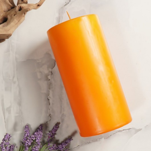 شمعة أسطوانية  لون برتقالي مقاس 20 × 10 سم من ميتر
