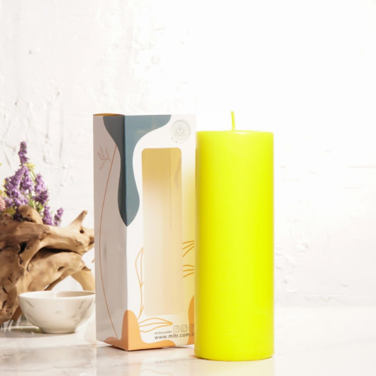 20X7 Cm Mitr Yellow Cylinder Candle